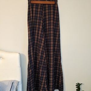 Tartan wide leg pants